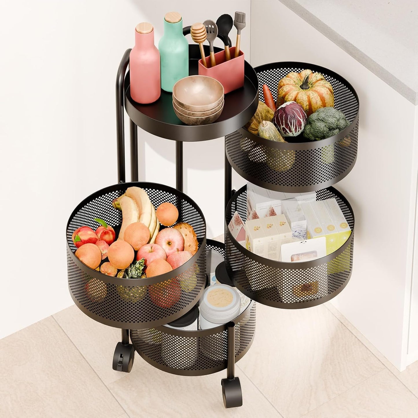 360° Kitchen Rotating Vegetable Rack