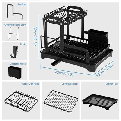 Dish drainer for the worktop